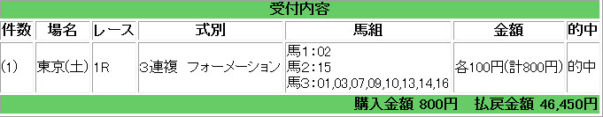 0602 東京1R 464倍Mさん